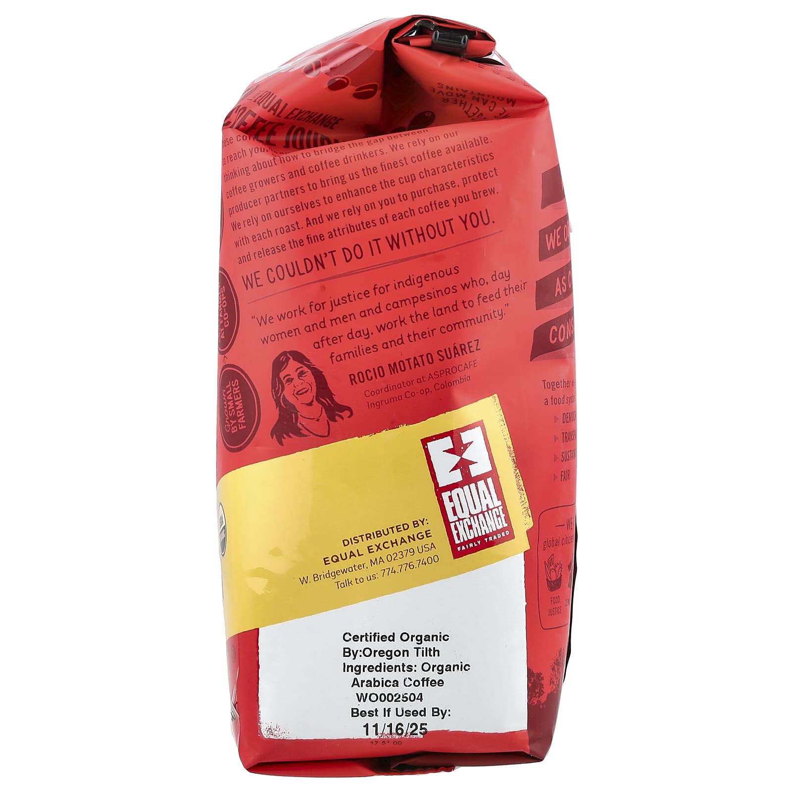 Decaf Organic Coffee Grounds by Equal Exchange, Full City Roast, 12 oz - Image 2