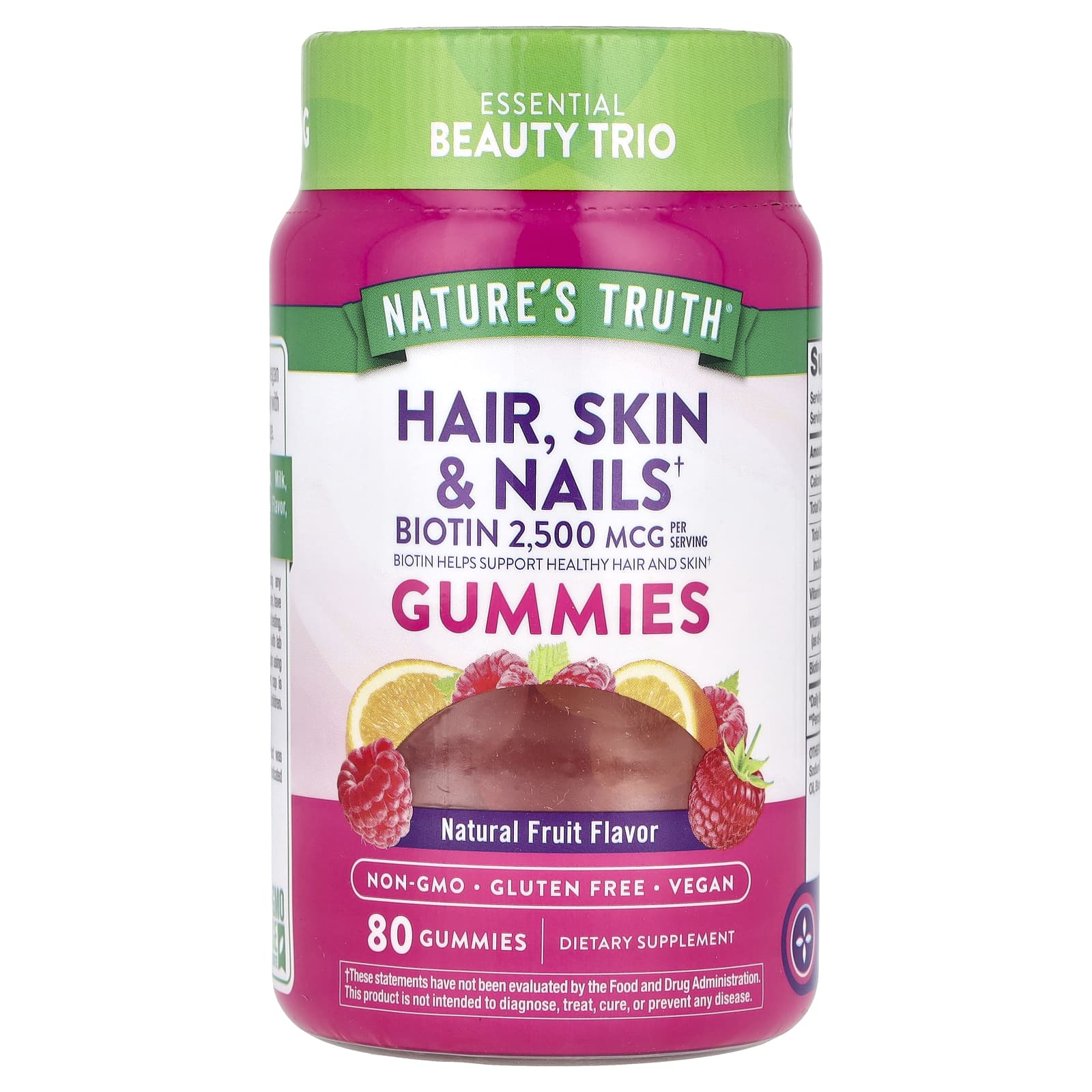 Nature's Truth, Hair, Skin & Nails, Natural Fruit, 80 Gummies - Image 1