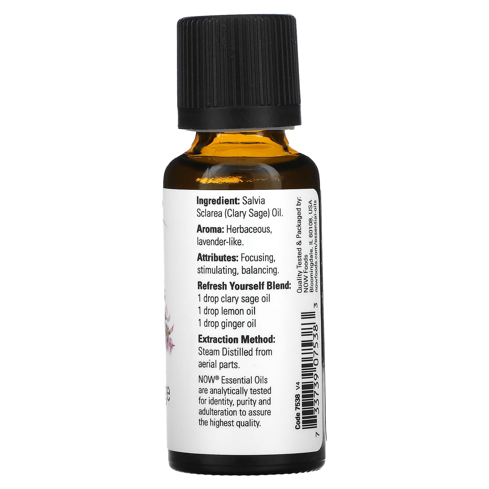 NOW Foods, Essential Oils, Clary Sage, 1 fl oz (30 ml) - Image 2