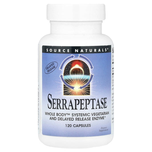 Source Naturals, Serrapeptase, 120 Capsules (60,000 SPU Per Capsule) - Image 1