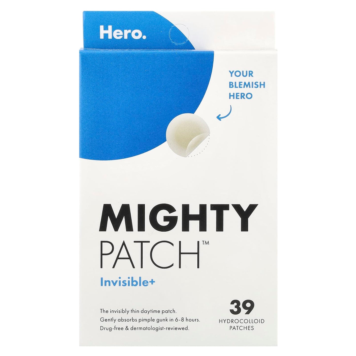Hero Cosmetics, Mighty Patch Invisible+ Acne Treatment for Sensitive Skin - Image 1