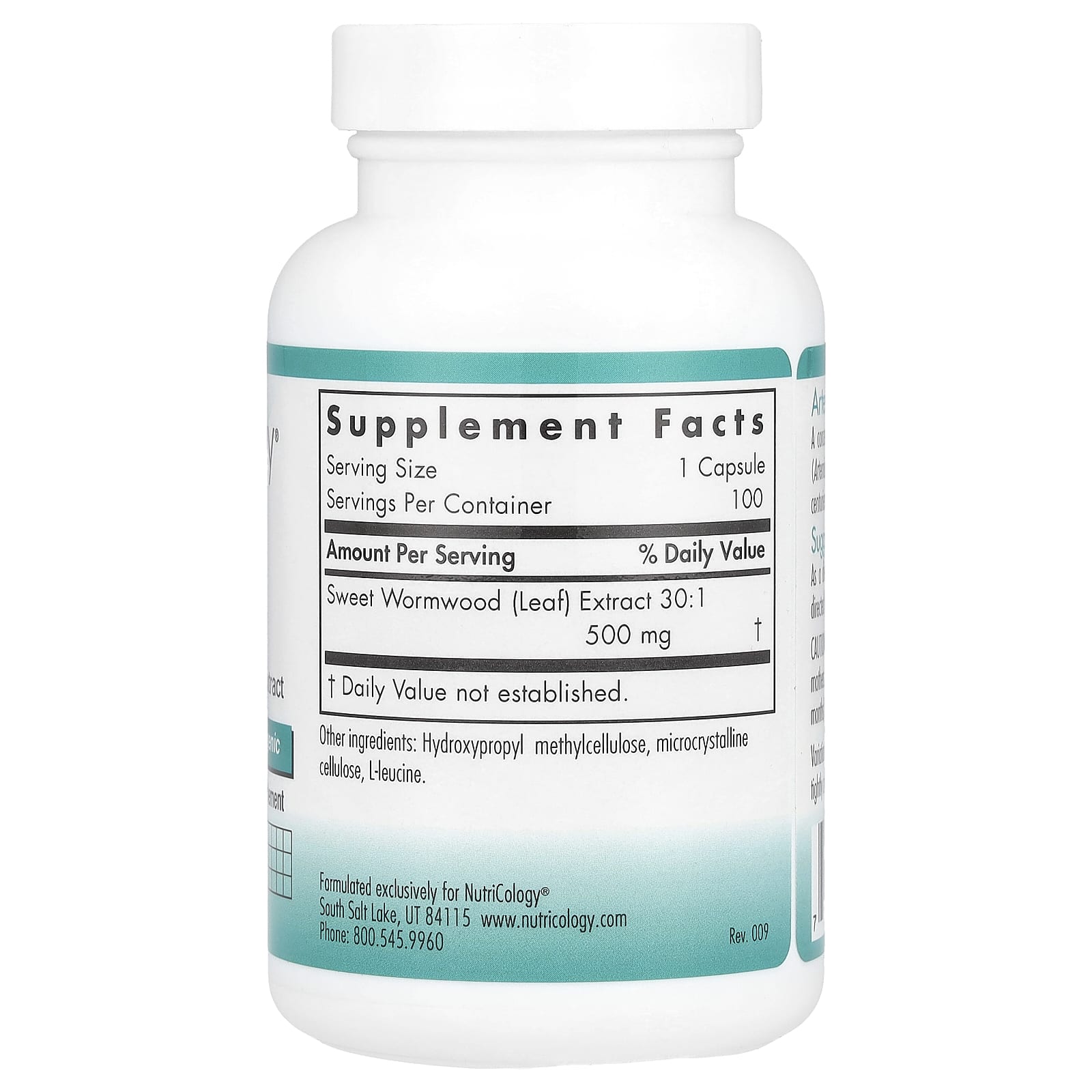 Nutricology, Artemisia, 500 mg , 100 Vegetarian Capsules - Image 2