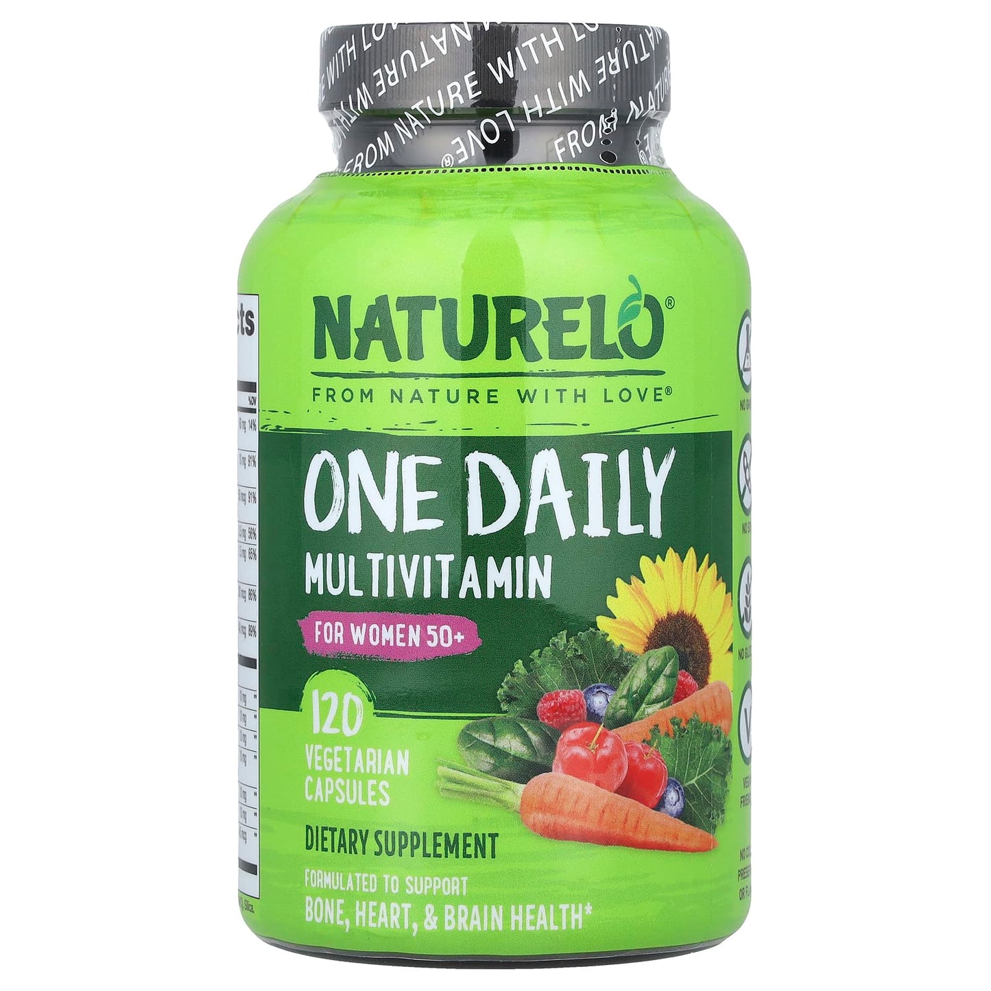 NATURELO, One Daily Multivitamin, For Women 50+, 120 Vegetarian Capsules - Image 1