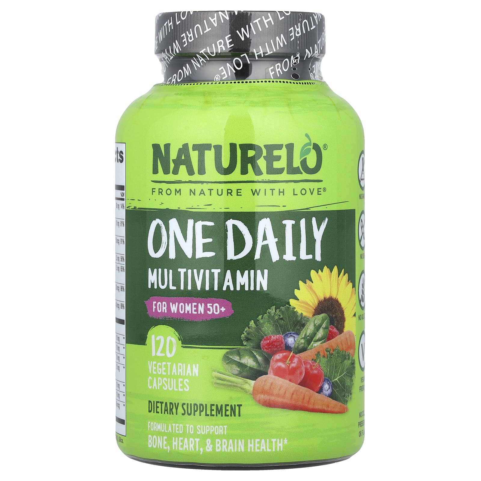 NATURELO, One Daily Multivitamin, For Women 50+, 120 Vegetarian Capsules - Image 1