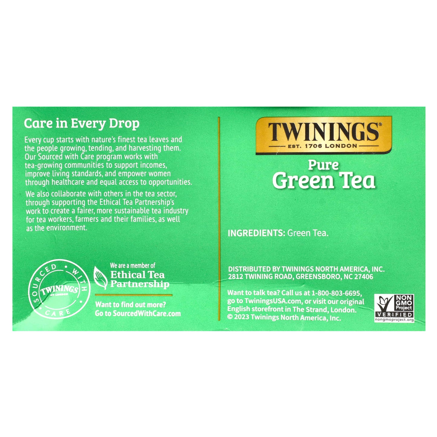 Twinings, Pure Green Tea, 50 Tea Bags, 3.53 oz (100 g) - Image 2