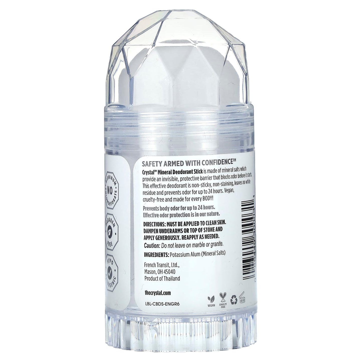 Natural Deodorant Stick by Crystal - 24HR Protection, Vegan, Cruelty-Free - Image 2