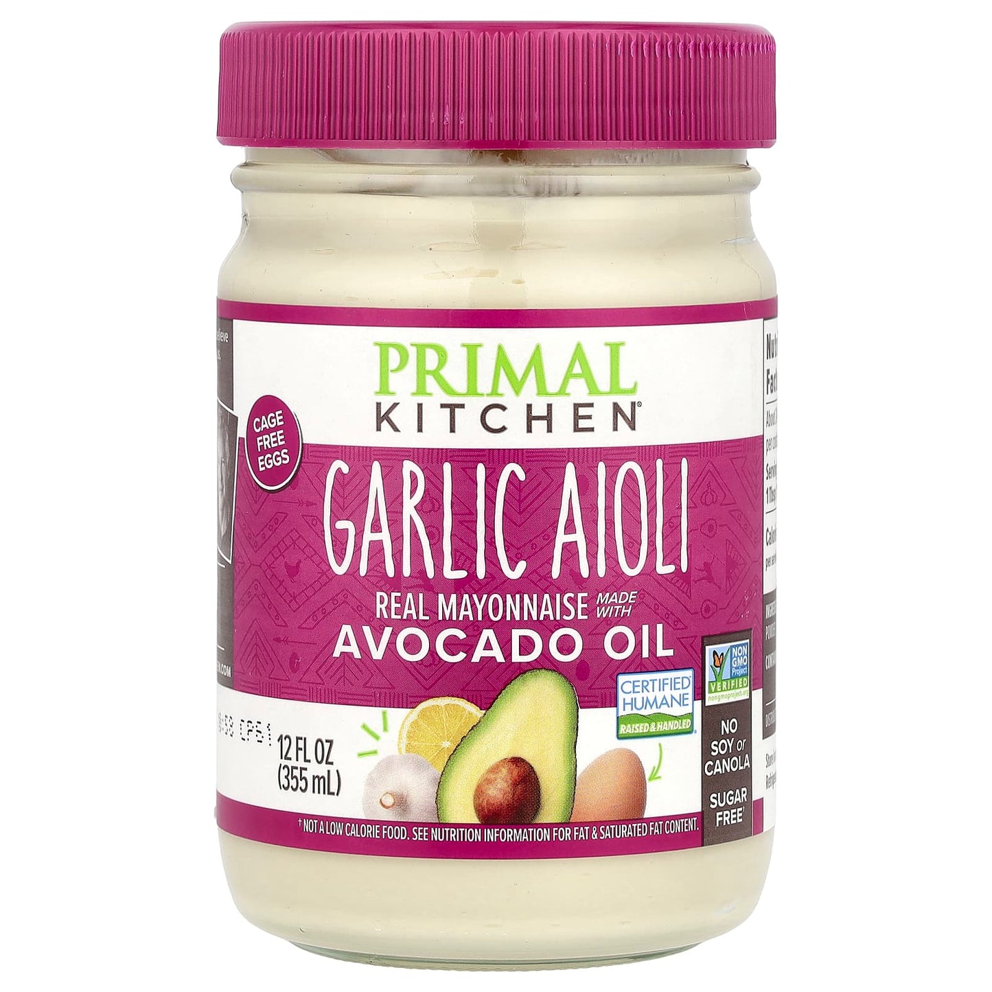 Primal Kitchen, Real Mayonnaise Made with Avocado Oil, Garlic Aioli,  12 fl oz (355 ml) - Image 1