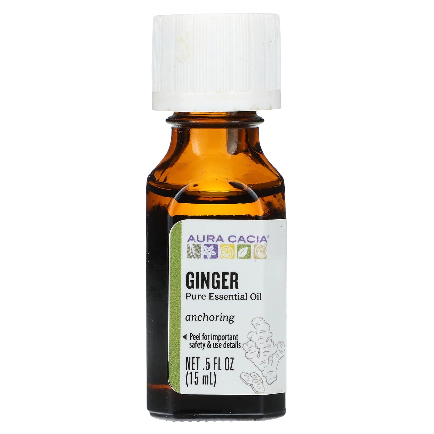 Aura Cacia Pure Essential Oil - Ginger 0.5 fl oz, Natural Anxiety Relief - Image 1
