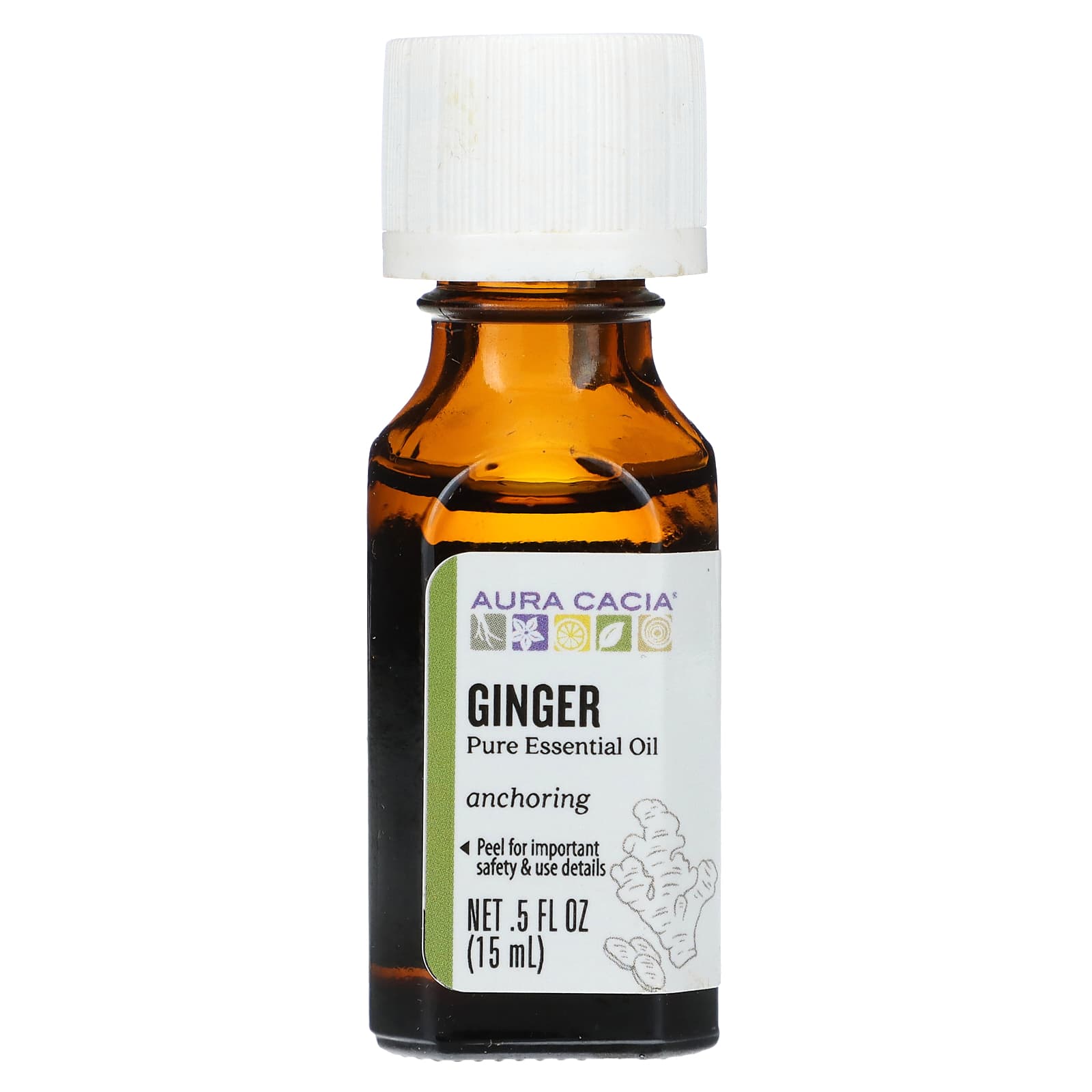 Aura Cacia Pure Essential Oil - Ginger 0.5 fl oz, Natural Anxiety Relief - Image 1