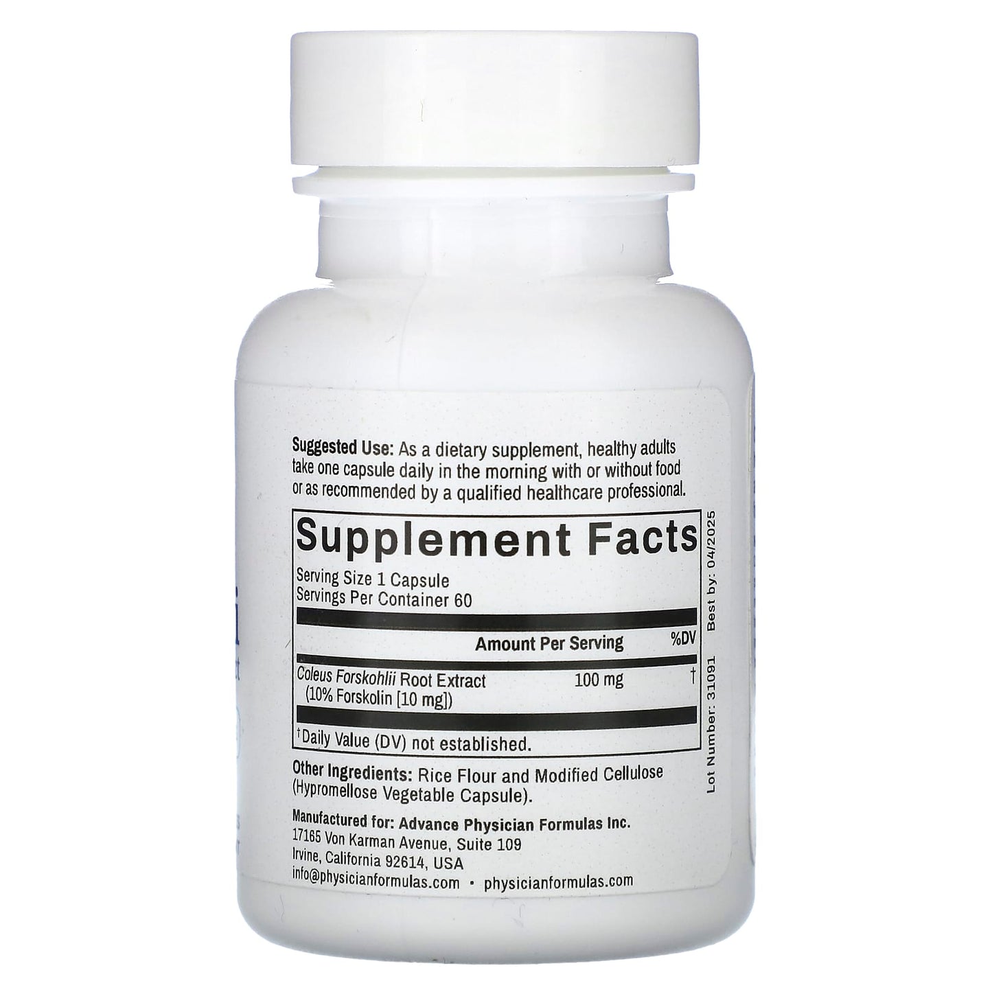 Forskolin Supplement for Weight Loss - 60 Capsules by Advance Physician Formulas - Image 2