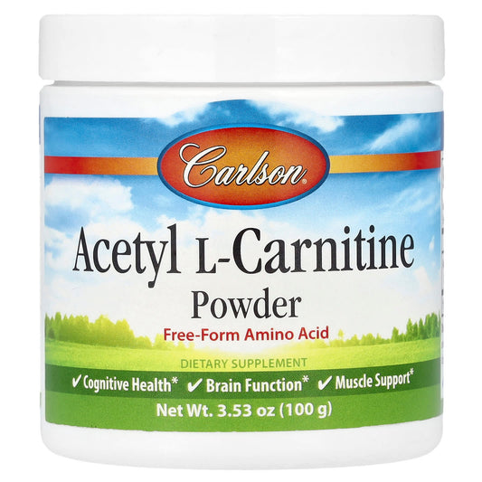 Carlson Acetyl L-Carnitine Powder 100g for Cognitive Health & Brain Function - Image 1