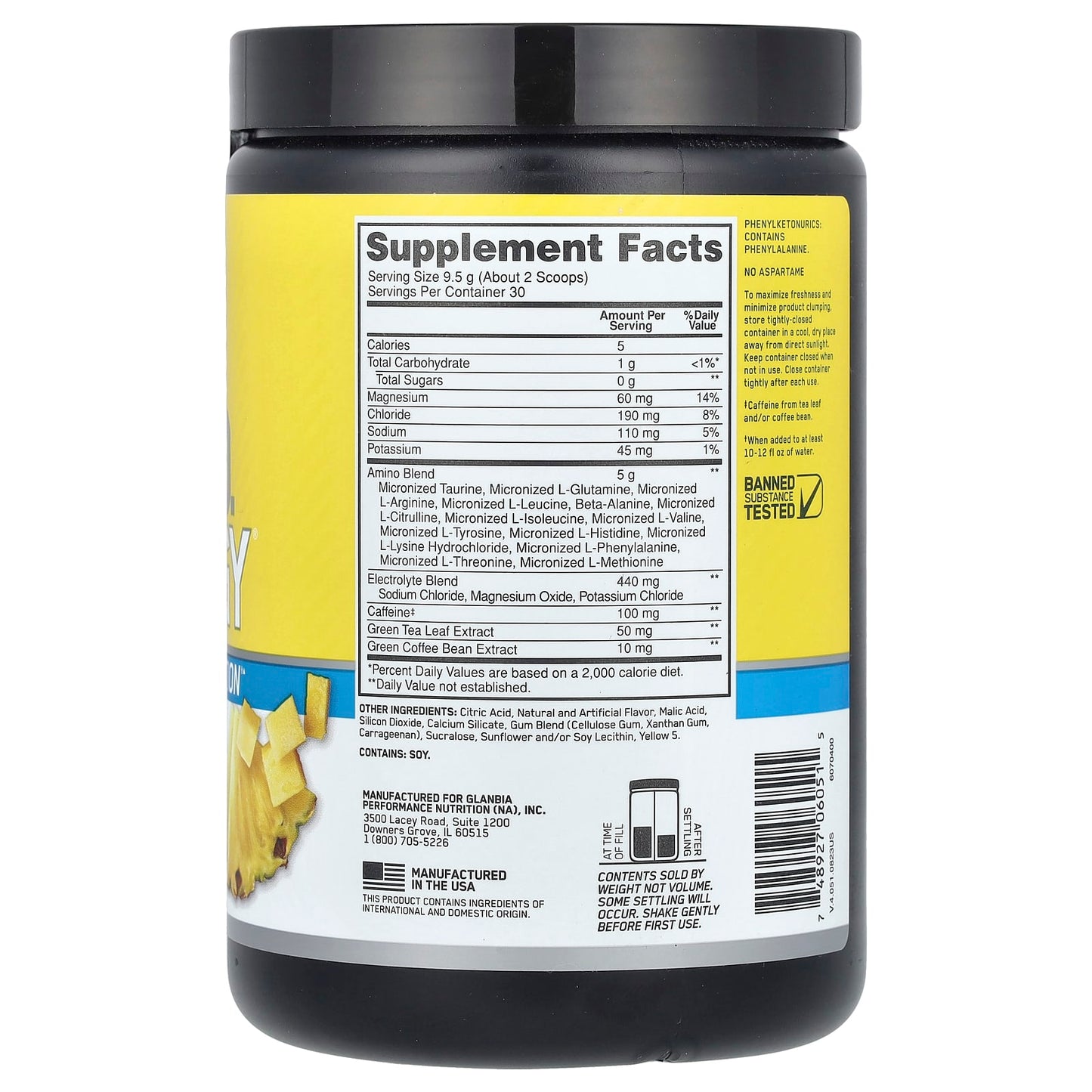 Optimum Nutrition, Essential Amin.O. Energy®, Pineapple Twist, 10.05 oz (285 g) - Image 2