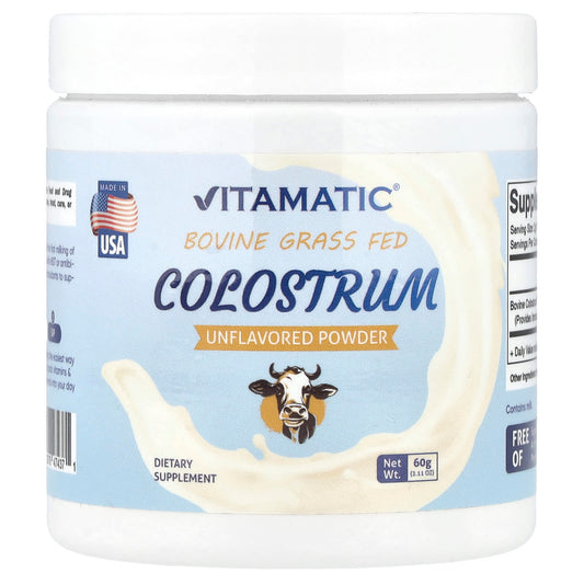 Vitamatic, Bovine Grass Fed Colostrum, Unflavored, 2.11 oz (60 g) - Image 1