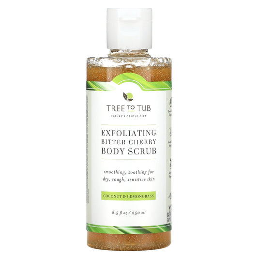 Tree To Tub, Exfoliating Bitter Cherry Body Scrub, Coconut & Lemongrass , 8.5 fl oz (250 ml) - Image 1