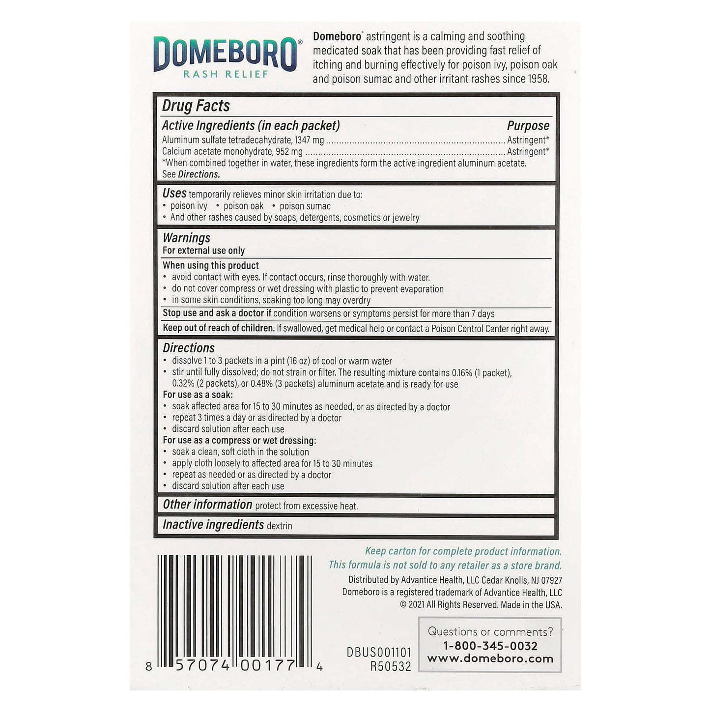 Domeboro Medicated Soak - Fast Relief for Poison Ivy, Oak & Sumac Rashes - Image 2