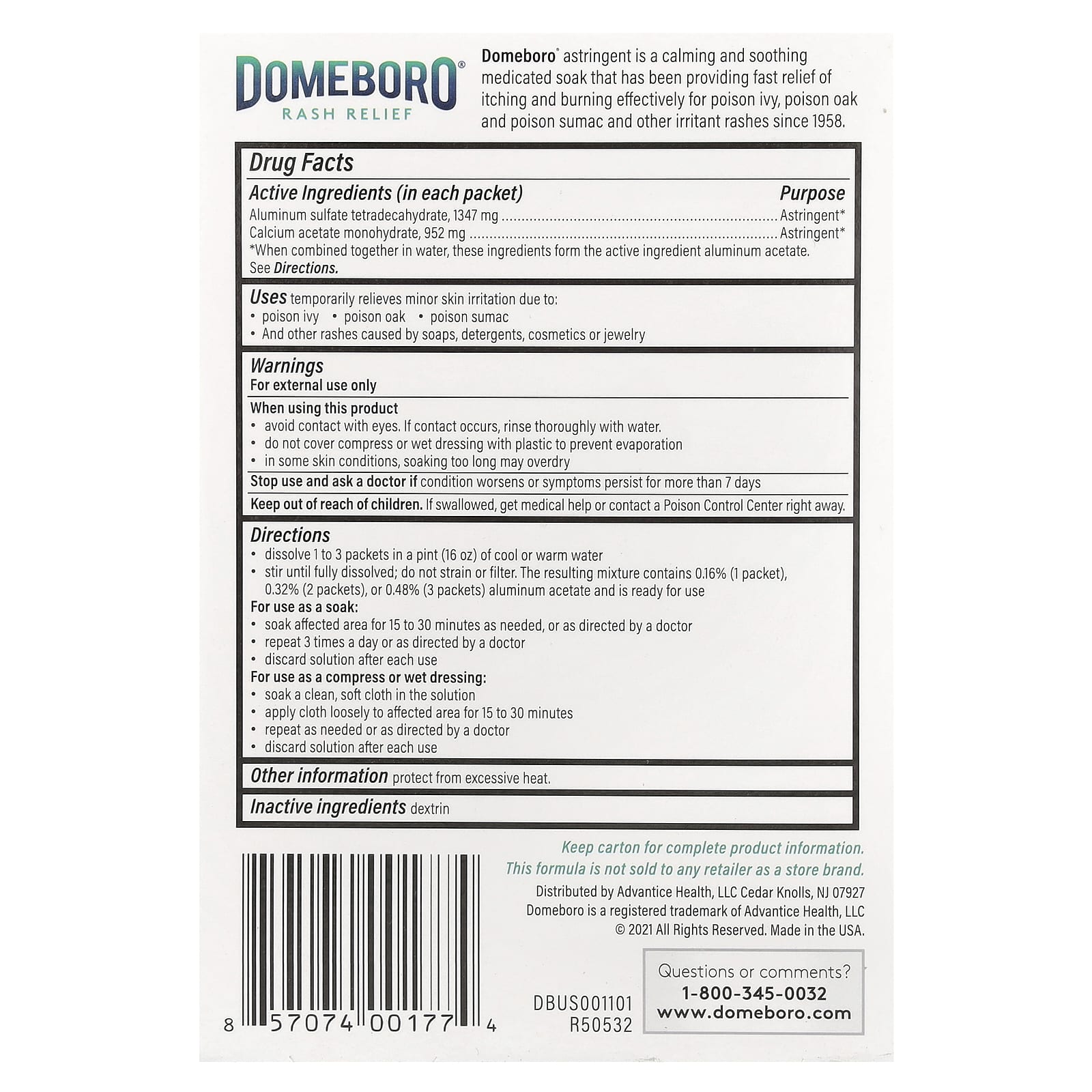 Domeboro Medicated Soak - Fast Relief for Poison Ivy, Oak & Sumac Rashes - Image 2
