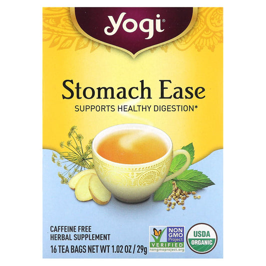 Yogi Tea, Stomach Ease, Caffeine Free, 16 Tea Bags, 1.02 oz (29 g) - Image 1