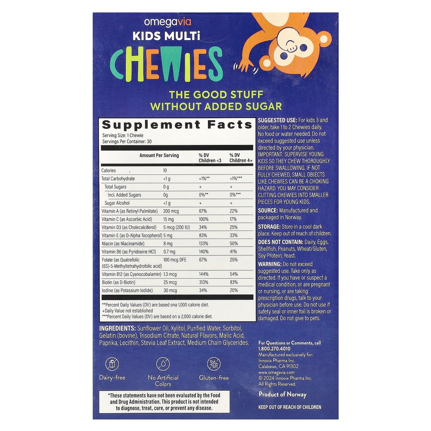 OmegaVia, Kids Multi Chewies, Age 3+, Natural Orange, 30 Chewies - Image 2