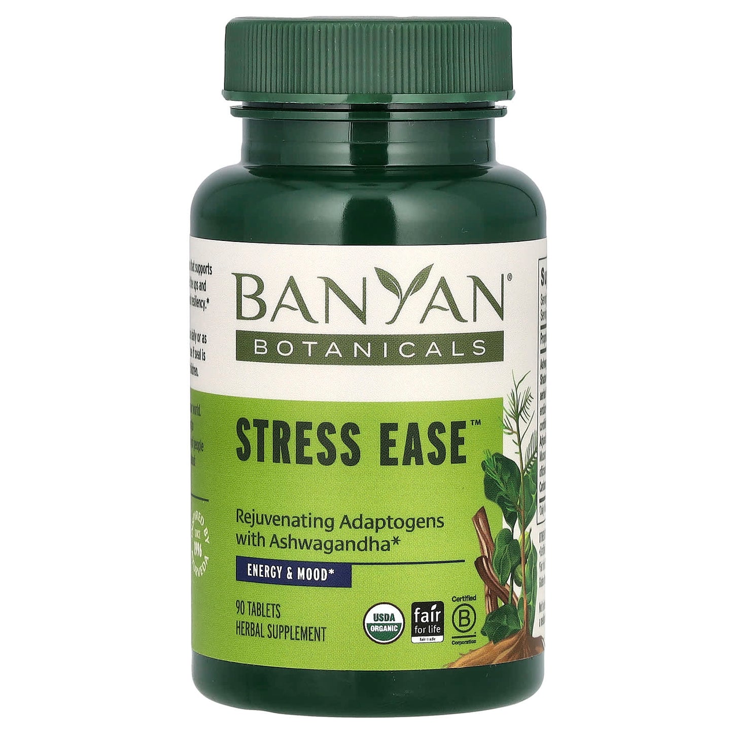 Banyan Botanicals Stress Ease Ashwagandha Supplement 90 Tablets - Image 1
