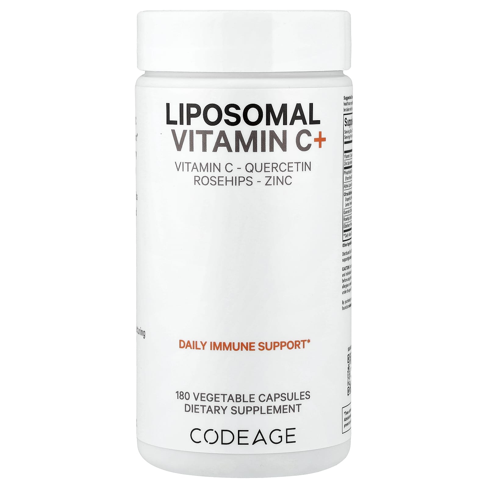 Boost Immunity with Codeage Liposomal Vitamin C+, 180 Capsules - Image 1
