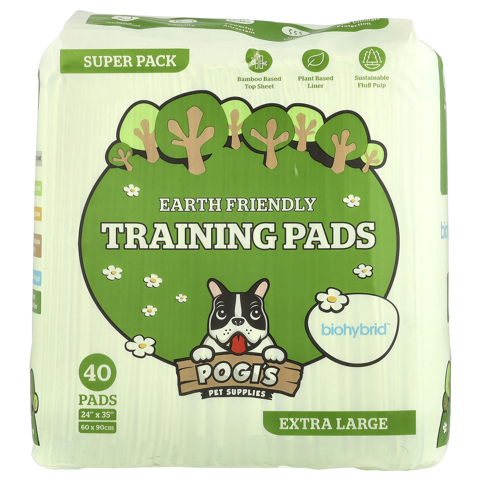Pogi's Pet Supplies, Earth Friendly Training Pads, Extra Large, 40 Pads - Image 1