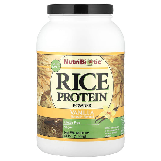 NutriBiotic, Rice Protein Powder, Vanilla, 3 lb (1.36 kg) - Image 1