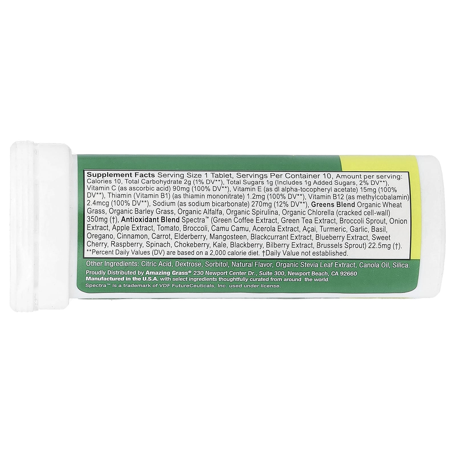 Lemon Lime Fizzy Green Superfood Tablets by Amazing Grass | 10 Tablets - Image 2