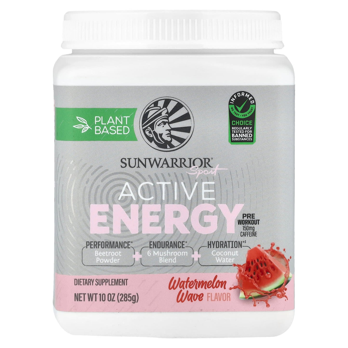 Sunwarrior, Sport, Active Energy Preworkout, Watermelon Wave, 10 oz (285 g) - Image 1