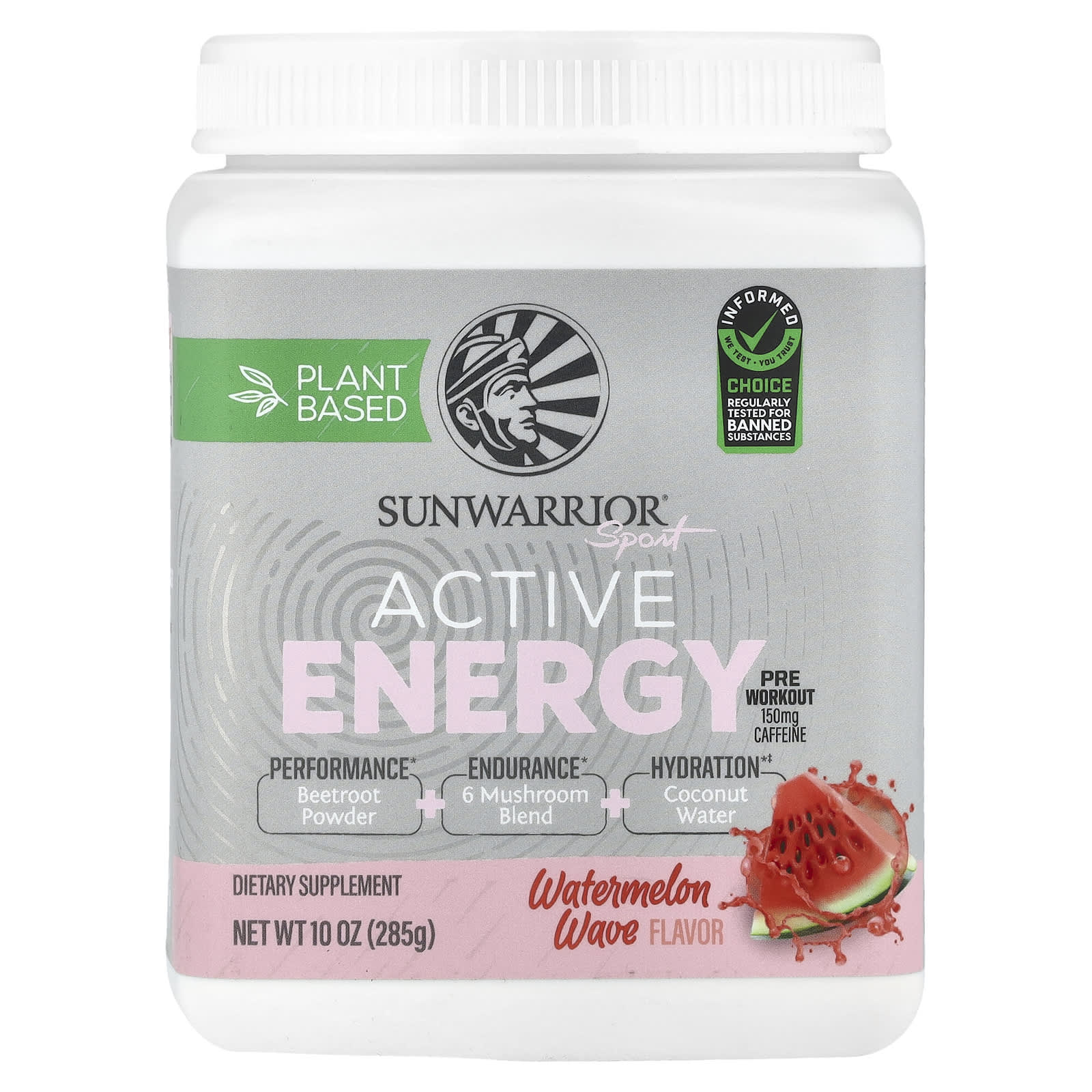Sunwarrior, Sport, Active Energy Preworkout, Watermelon Wave, 10 oz (285 g) - Image 1