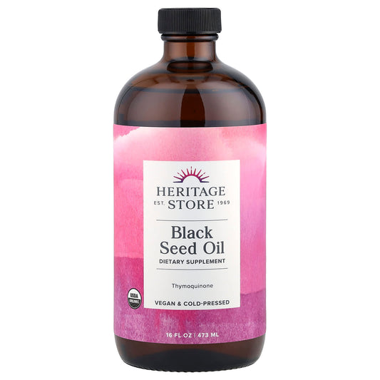 Heritage Store Organic Black Seed Oil, 16 fl oz (473 ml) - Image 1
