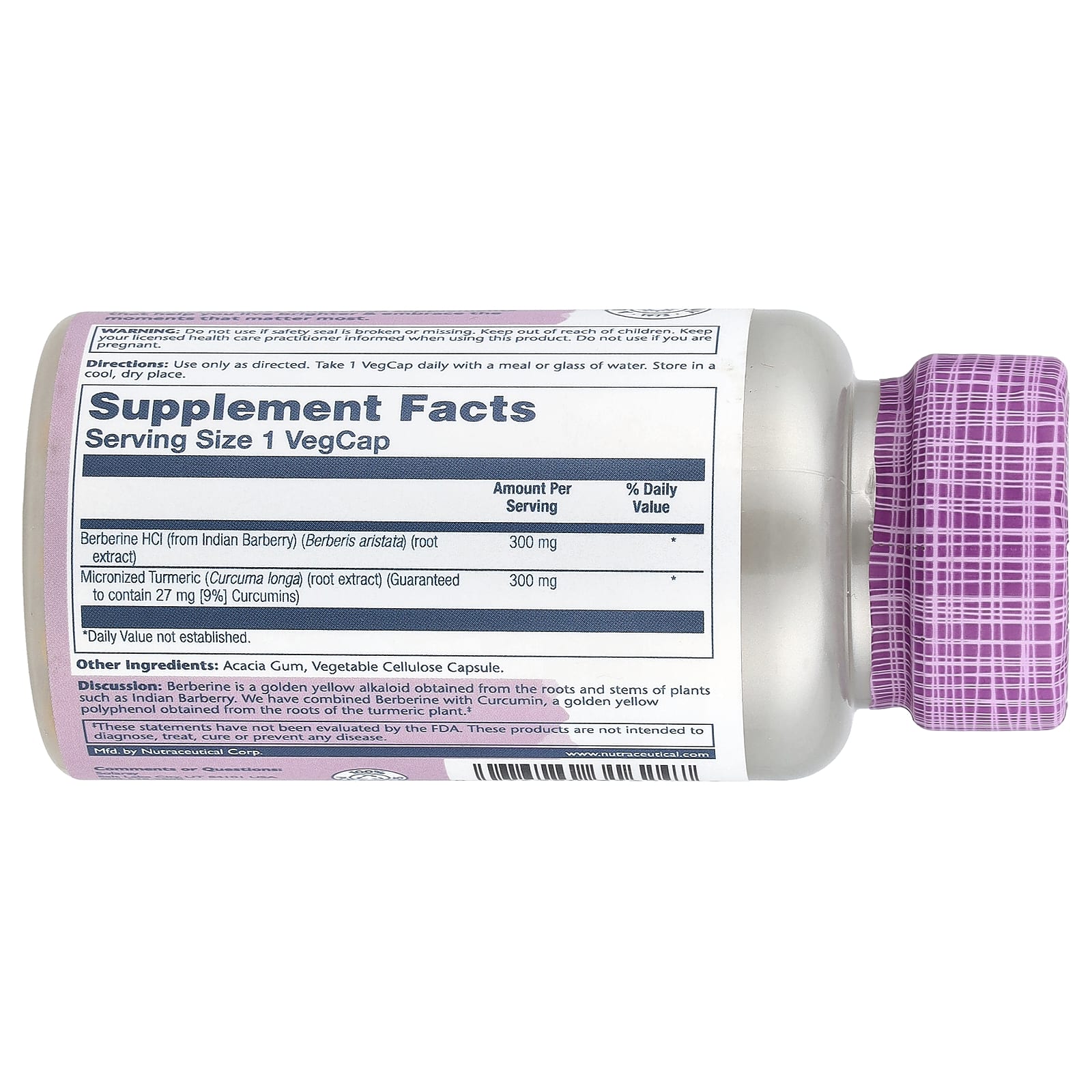 Solaray, Vital Extracts, Berberine & Curcumin, 60 VegCaps - Image 2