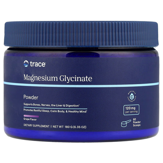 Trace, Magnesium Glycinate Powder, Grape, 6.35 oz (180 g) - Image 1