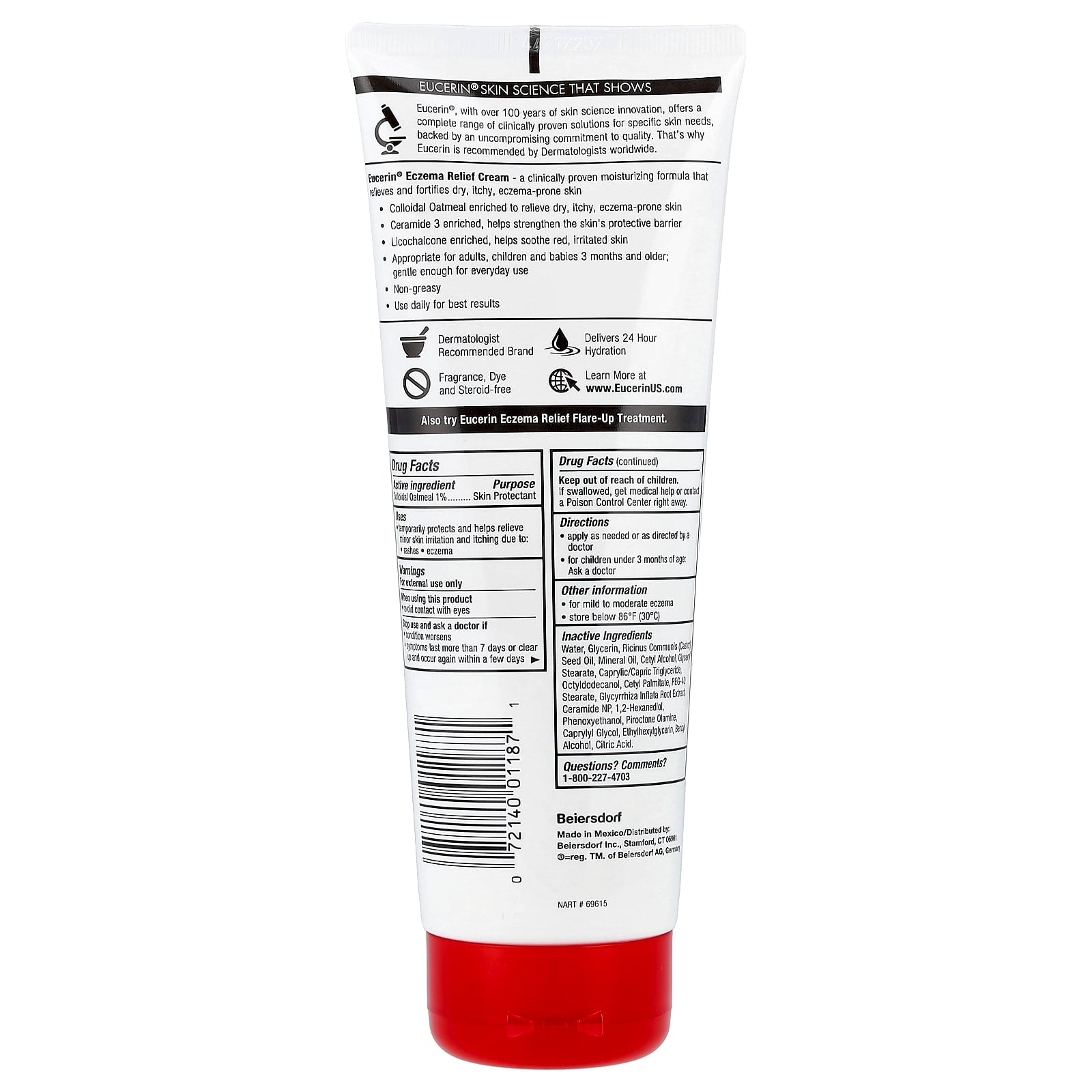 Eucerin Eczema Relief Cream, Fragrance Free for 8 oz (226g) - Image 2