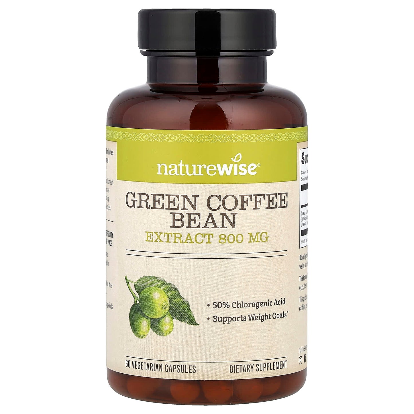 NatureWise, Green Coffee Bean Extract , 800 mg, 60 Vegetarian Capsules - Image 1