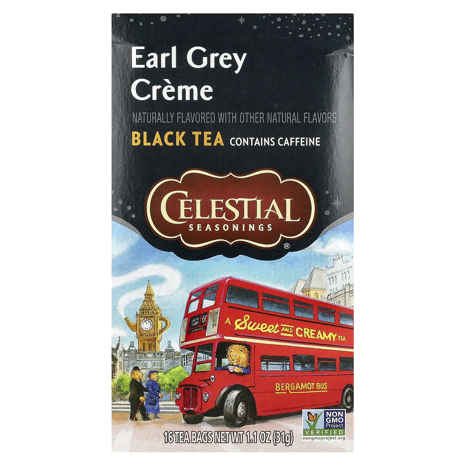 Celestial Seasonings Earl Grey Crème Black Tea, 16 Tea Bags, 1.1 oz - Image 1