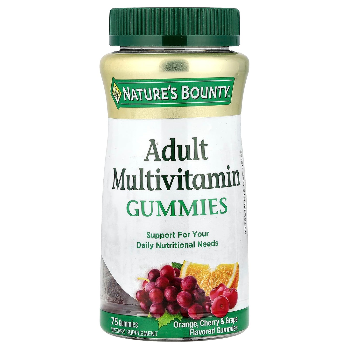 Nature's Bounty, Adult Multivitamin Gummies, Orange, Cherry & Grape, 75 Gummies - Image 1