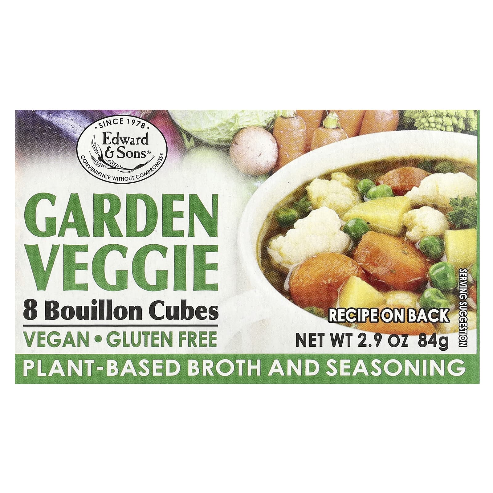 Vegan Garden Veggie Bouillon Cubes by Edward & Sons, 8 Cubes - Image 1