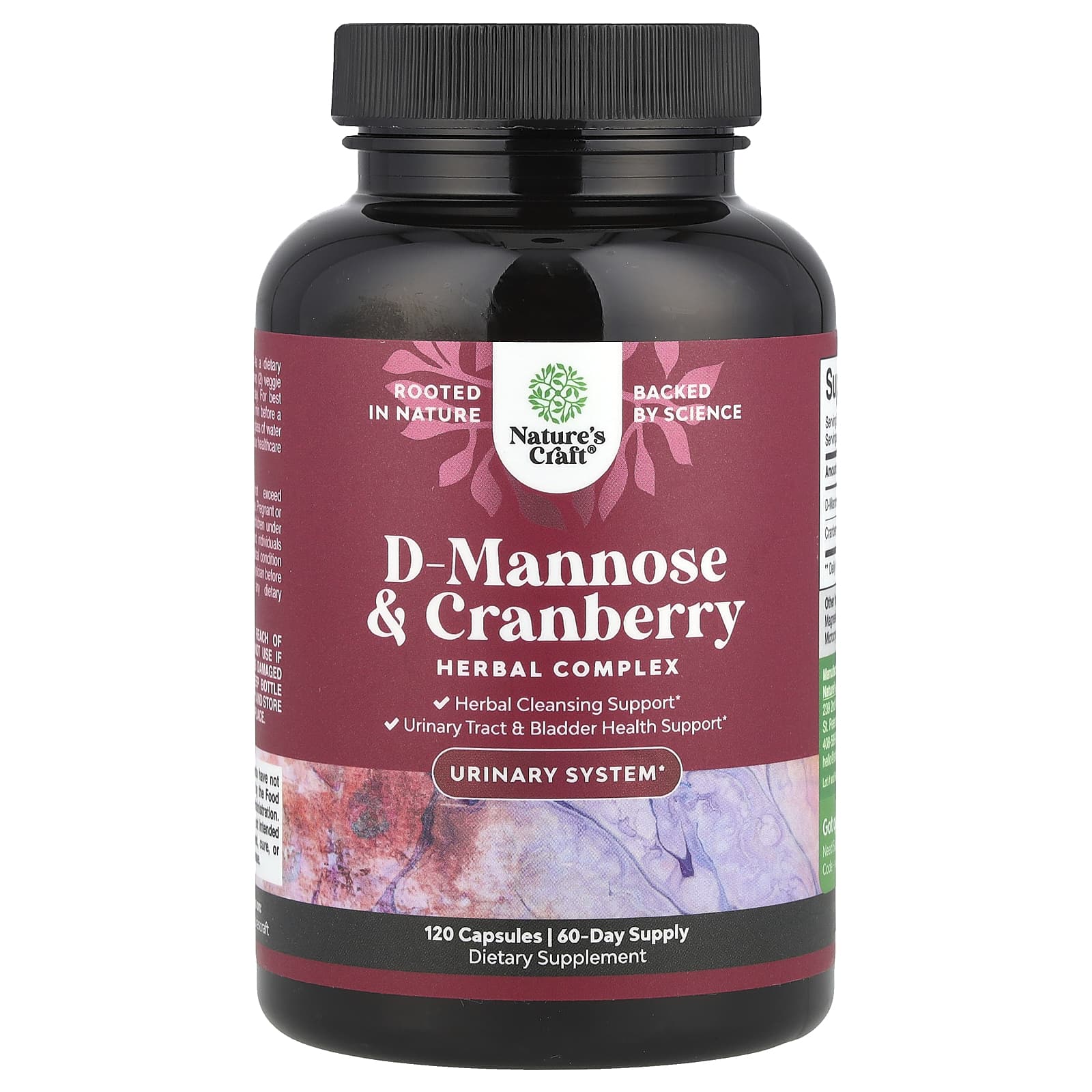 Nature's Craft, D-Mannose & Cranberry , 120 Capsules - Image 1