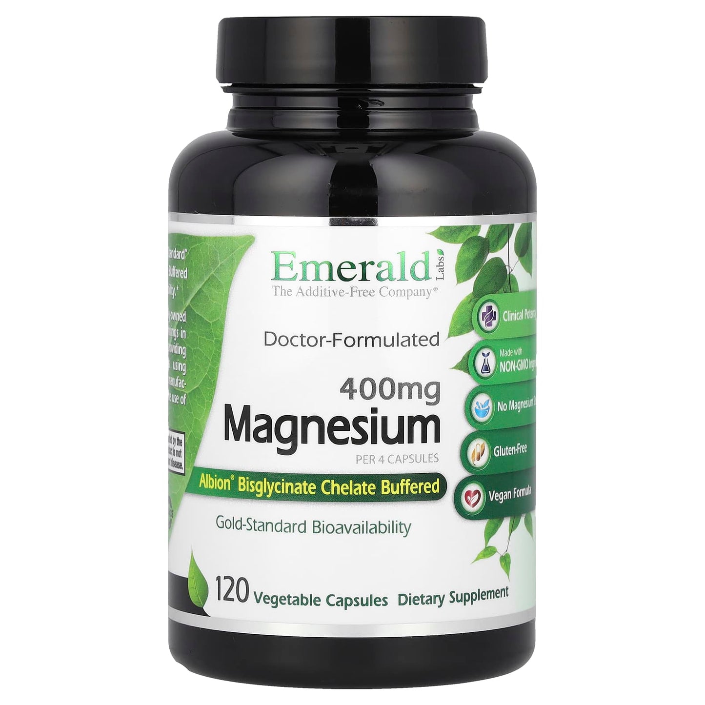 Emerald Laboratories Magnesium 120 Capsules with Albion Bisglycinate Chelate - Image 1