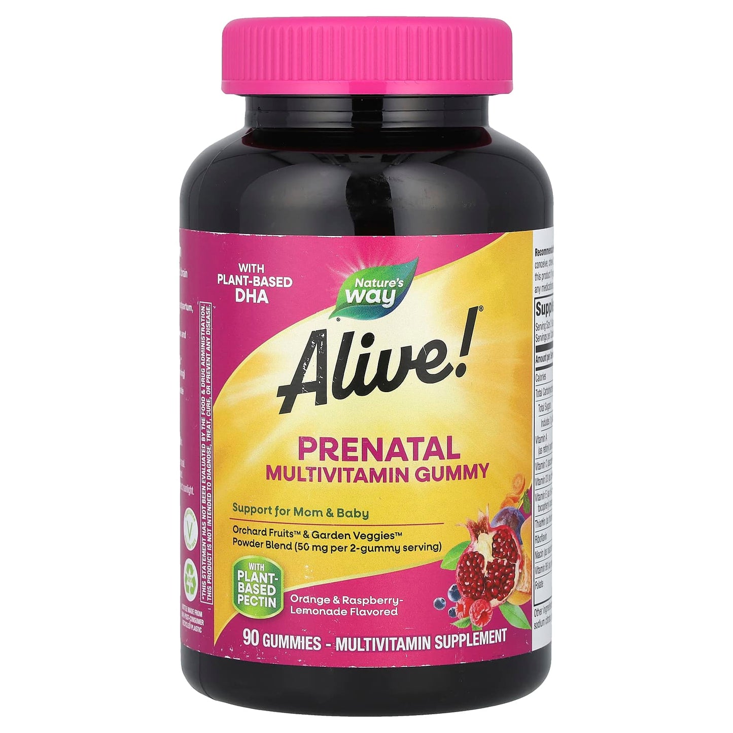 Nature's Way, Alive!® Prenatal Multivitamin Gummy, Orange & Raspberry-Lemonade, 90 Gummies - Image 1