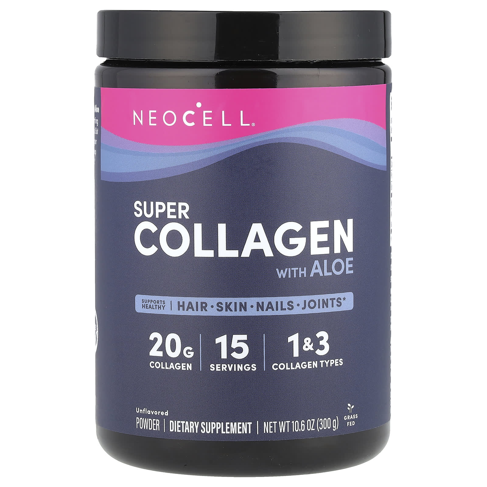 NeoCell, Super Collagen With Aloe, Unflavored, 10.6 oz (300 g) - Image 1