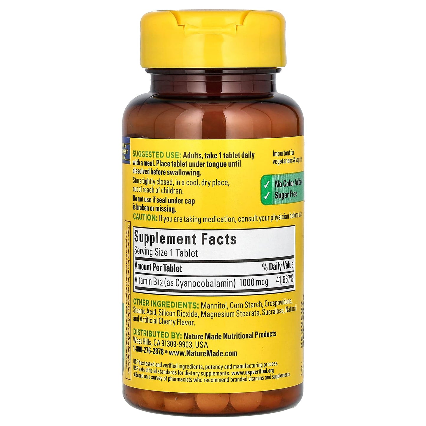 Nature Made, B-12 Sublingual, Cherry, 1,000 mcg, 50 Tablets - Image 2