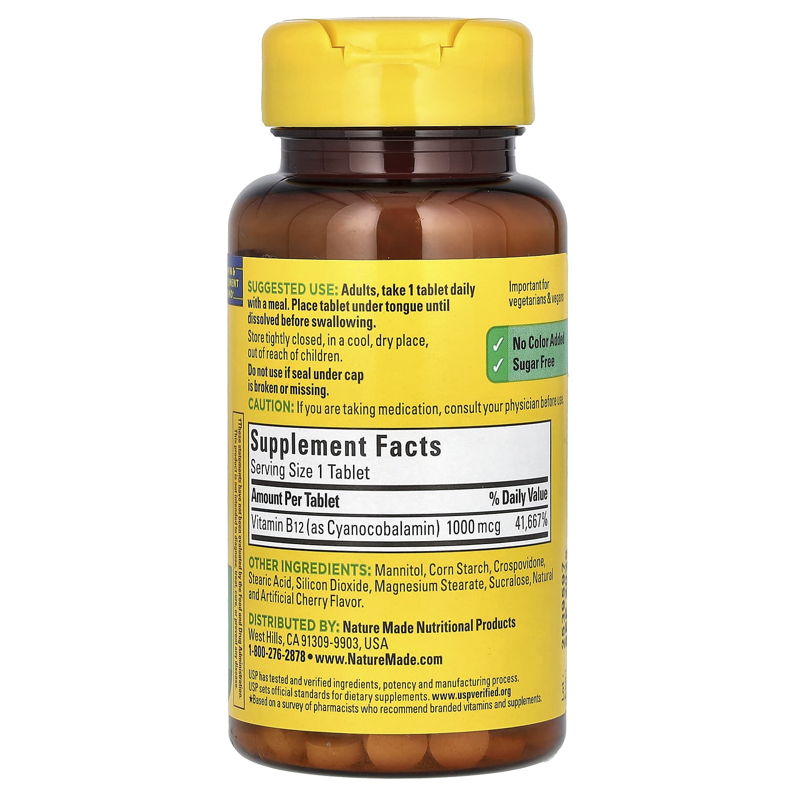 Nature Made, B-12 Sublingual, Cherry, 1,000 mcg, 50 Tablets - Image 2