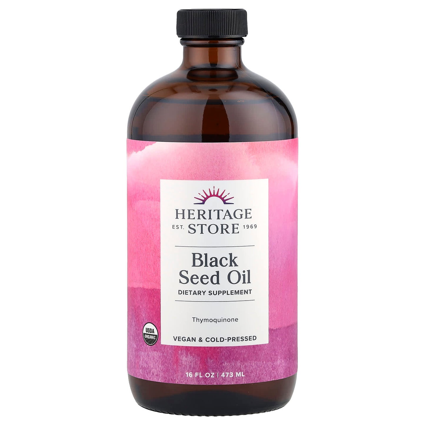 Heritage Store Organic Black Seed Oil, 16 fl oz (473 ml) - Image 1
