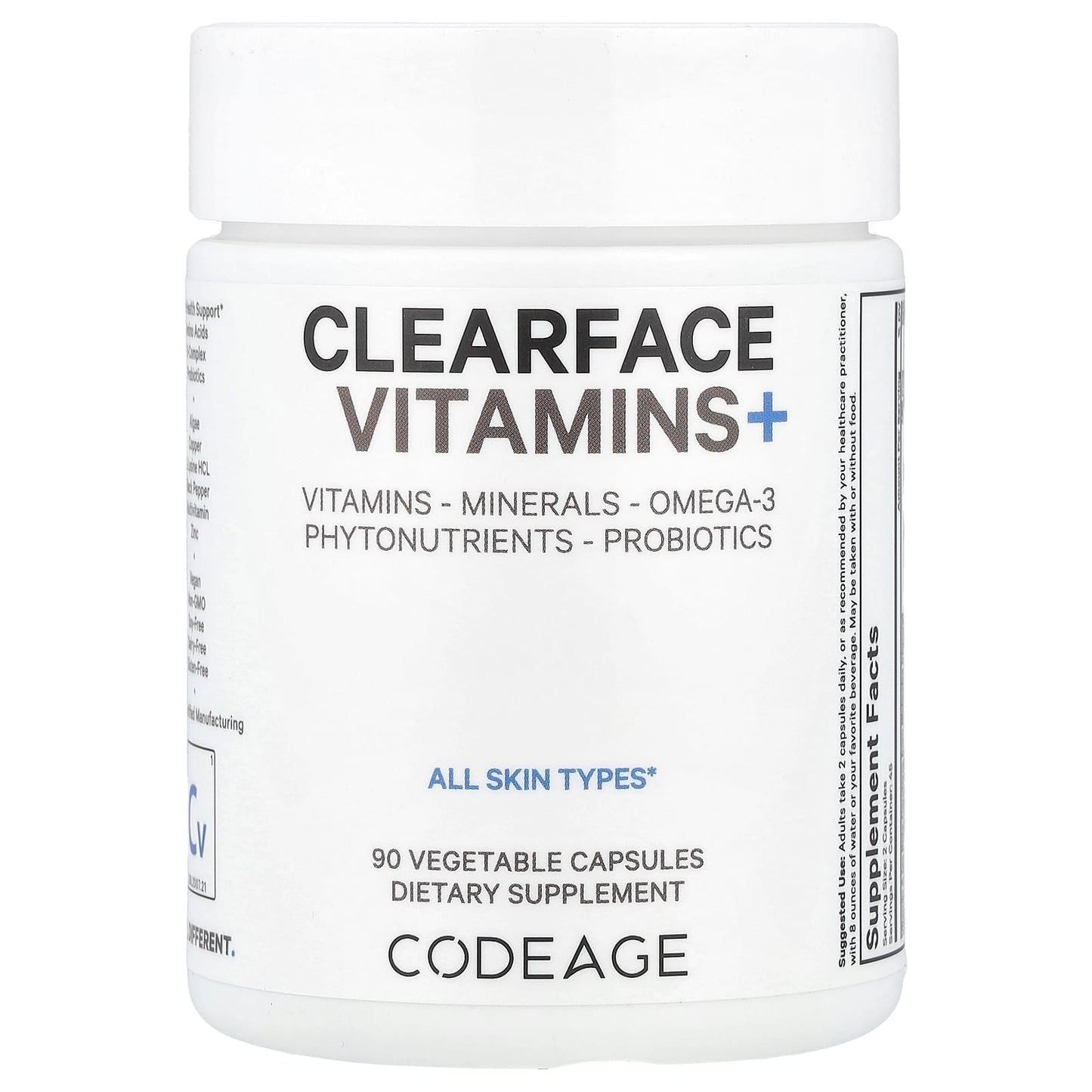 Codeage Clearface Vitamins+, Whole Food Supplement, 90 Capsules - Image 1