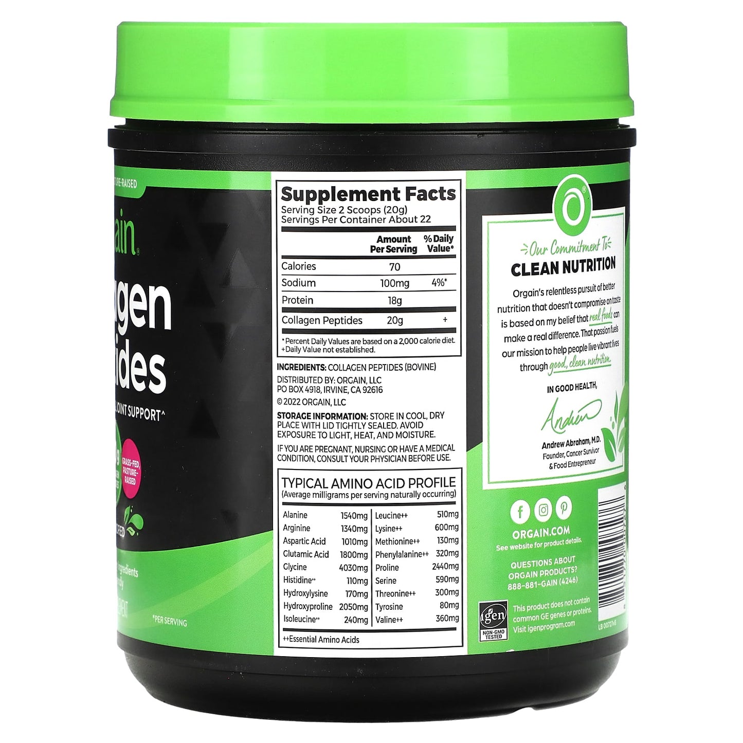 Orgain, Collagen Peptides, Unflavored, 1 lb (454 g) - Image 2