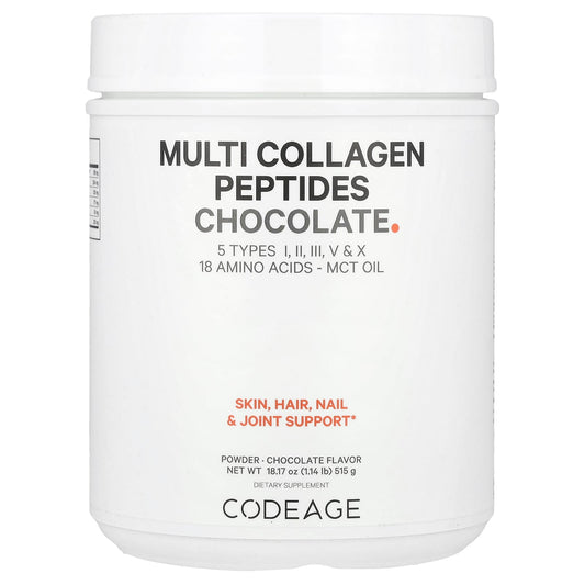 Codeage Multi Collagen Peptides Powder, Chocolate, 18.17 oz - Skin, Hair & Joint Support - Image 1