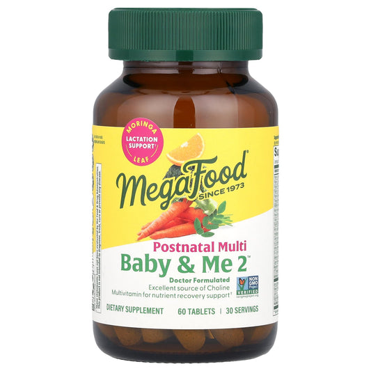 MegaFood, Baby & Me 2™, Postnatal Multi, 60 Tablets - Image 1