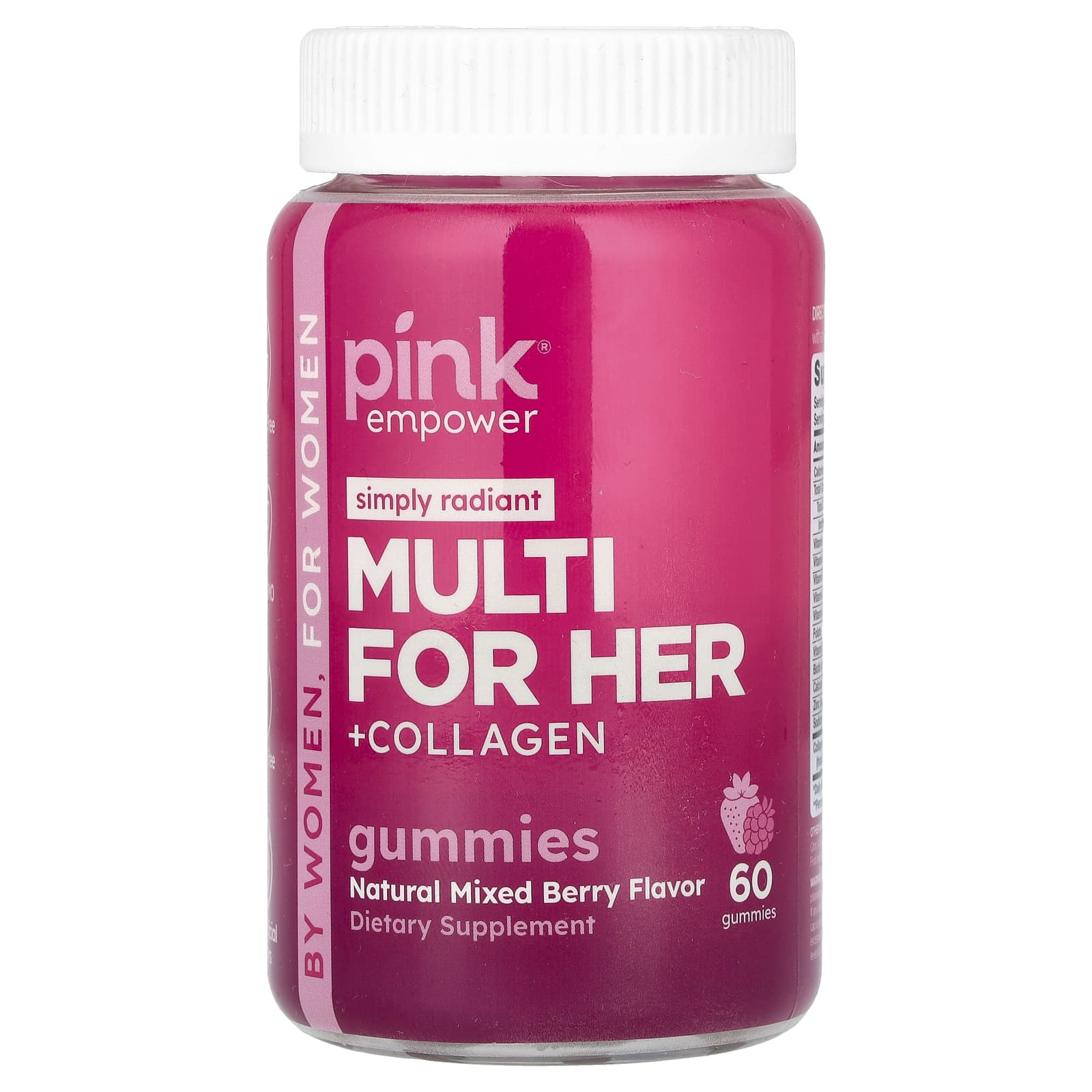 Pink, Multi For Her + Collagen Gummies, Natural Mixed Berry, 60 Gummies - Image 1