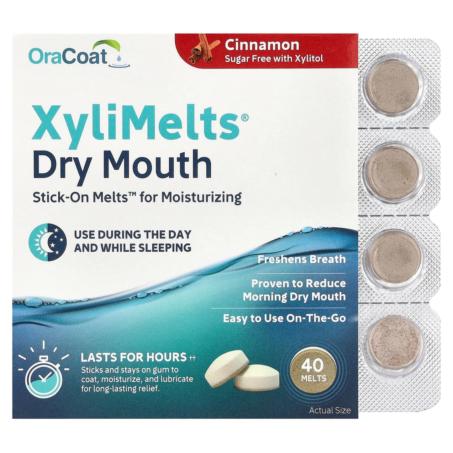 OraCoat, XyliMelts® Dry Mouth, Cinnamon, 40 Melts - Image 1